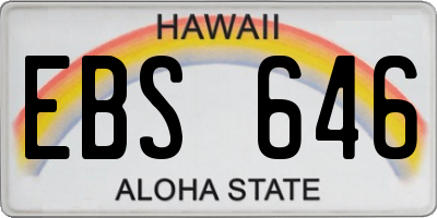 HI license plate EBS646