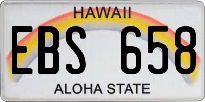 HI license plate EBS658
