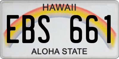 HI license plate EBS661