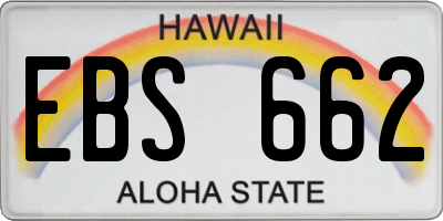 HI license plate EBS662