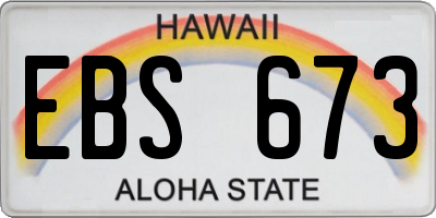 HI license plate EBS673