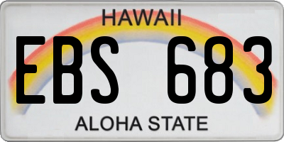 HI license plate EBS683