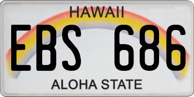 HI license plate EBS686