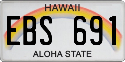 HI license plate EBS691