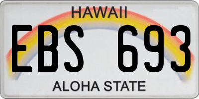 HI license plate EBS693