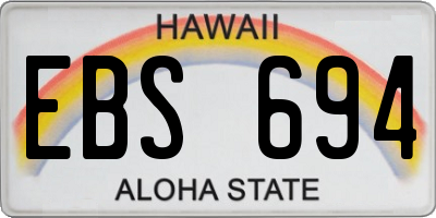 HI license plate EBS694