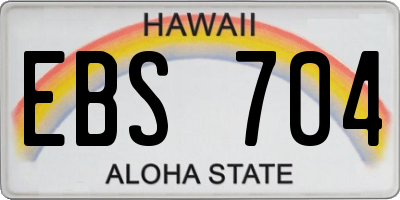 HI license plate EBS704