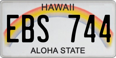 HI license plate EBS744