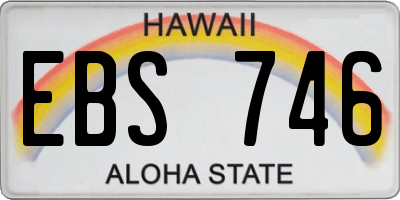 HI license plate EBS746