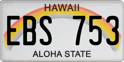 HI license plate EBS753
