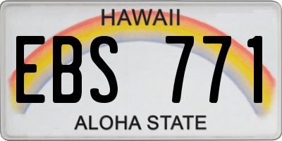 HI license plate EBS771