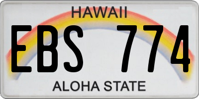 HI license plate EBS774