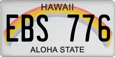 HI license plate EBS776