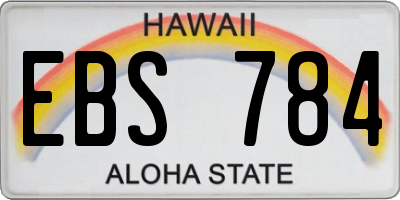 HI license plate EBS784