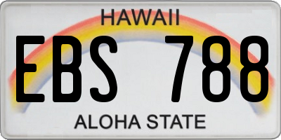 HI license plate EBS788