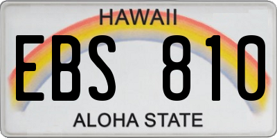 HI license plate EBS810