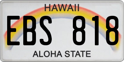 HI license plate EBS818