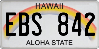 HI license plate EBS842