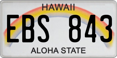 HI license plate EBS843