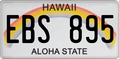 HI license plate EBS895