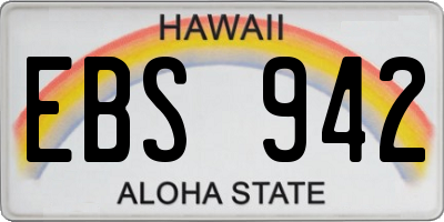 HI license plate EBS942