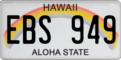 HI license plate EBS949