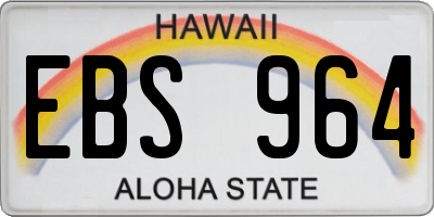 HI license plate EBS964