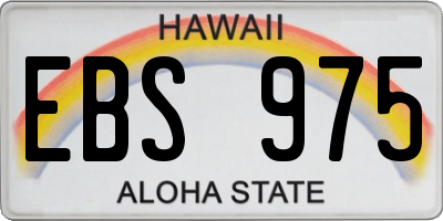 HI license plate EBS975