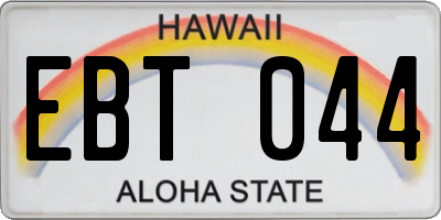 HI license plate EBT044