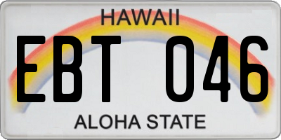 HI license plate EBT046