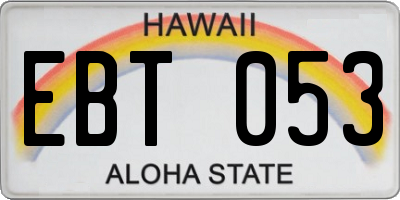 HI license plate EBT053