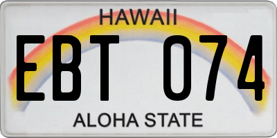 HI license plate EBT074