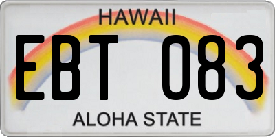 HI license plate EBT083