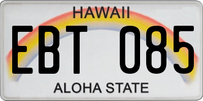 HI license plate EBT085