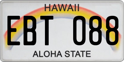 HI license plate EBT088
