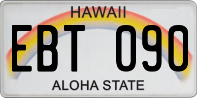 HI license plate EBT090
