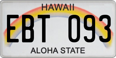 HI license plate EBT093