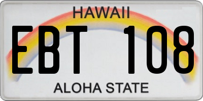 HI license plate EBT108