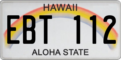 HI license plate EBT112