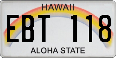 HI license plate EBT118