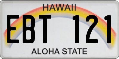 HI license plate EBT121
