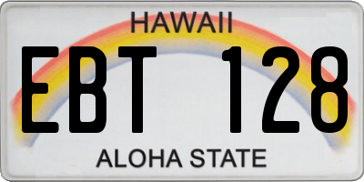 HI license plate EBT128