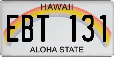 HI license plate EBT131