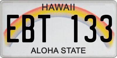 HI license plate EBT133