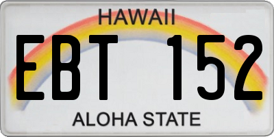 HI license plate EBT152
