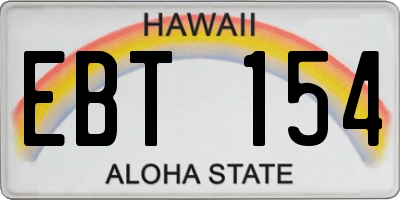 HI license plate EBT154