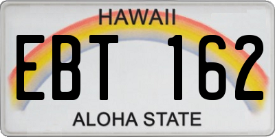 HI license plate EBT162