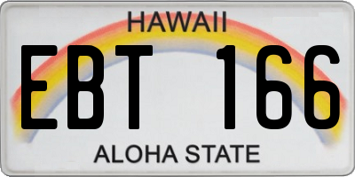HI license plate EBT166