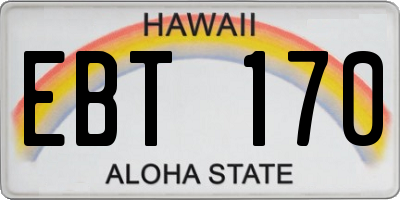 HI license plate EBT170