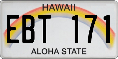 HI license plate EBT171